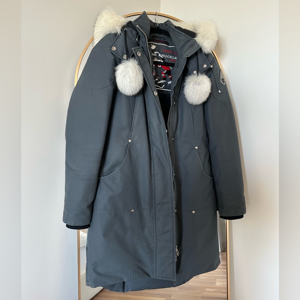 Moose Knuckles Stirling Coat - Navy and White